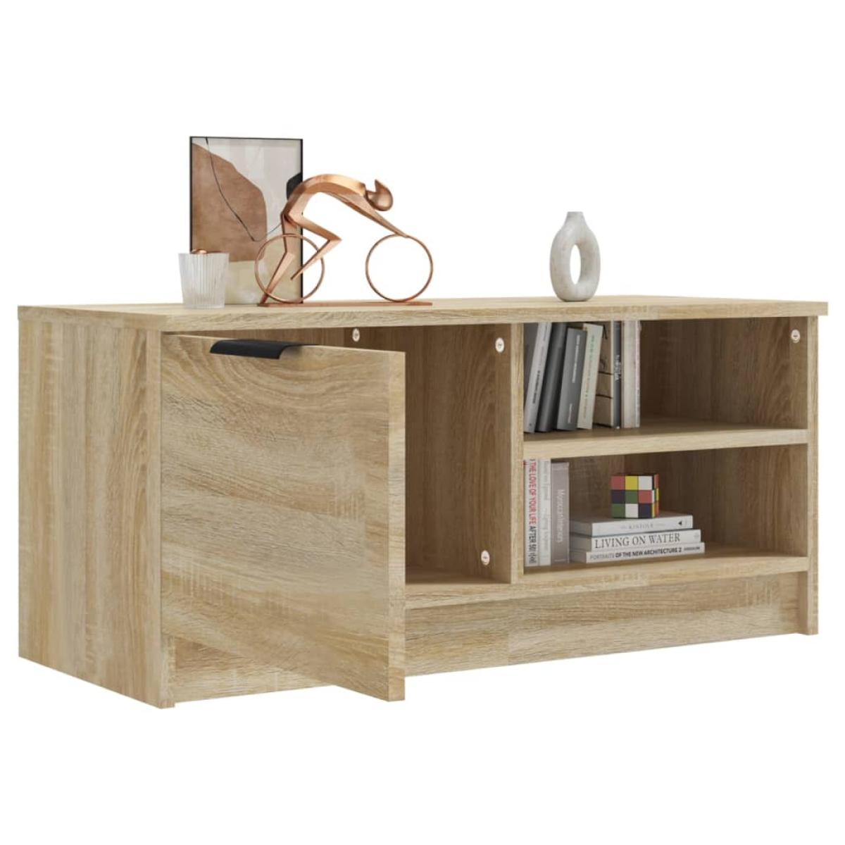 Mueble de TV madera contrachapada roble Sonoma 80x35x36,5 cm