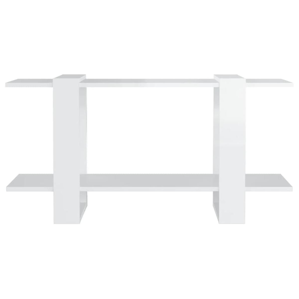 Estantería madera contrachapada blanco brillante 100x30x51 cm