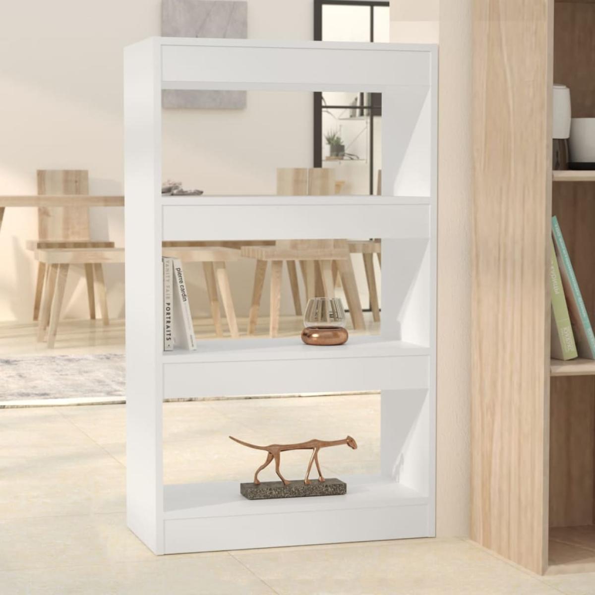 Estantería/divisor de espacio aglomerado blanco 60x30x103 cm