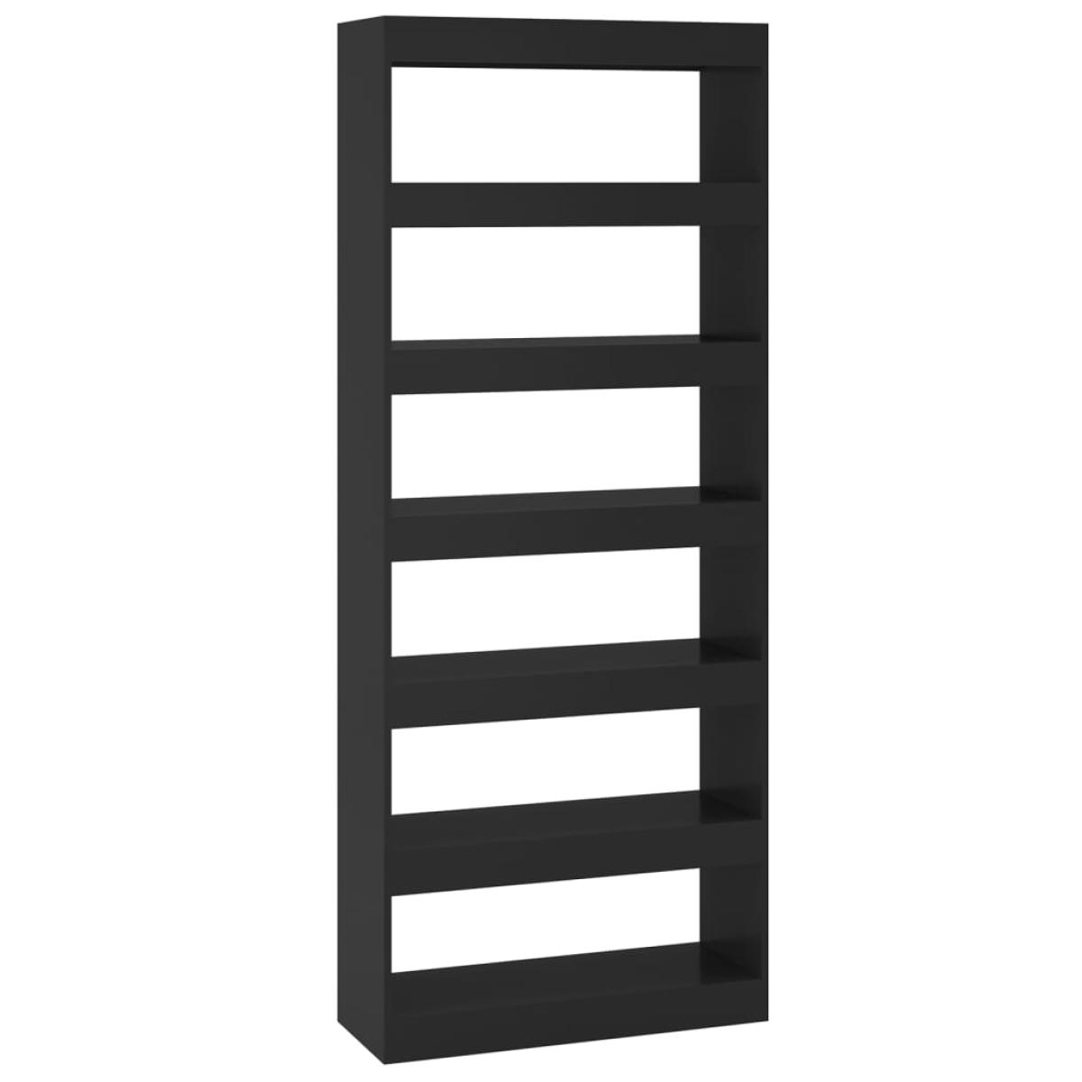 Estantería/divisor de espacios aglomerado negro 80x30x198 cm