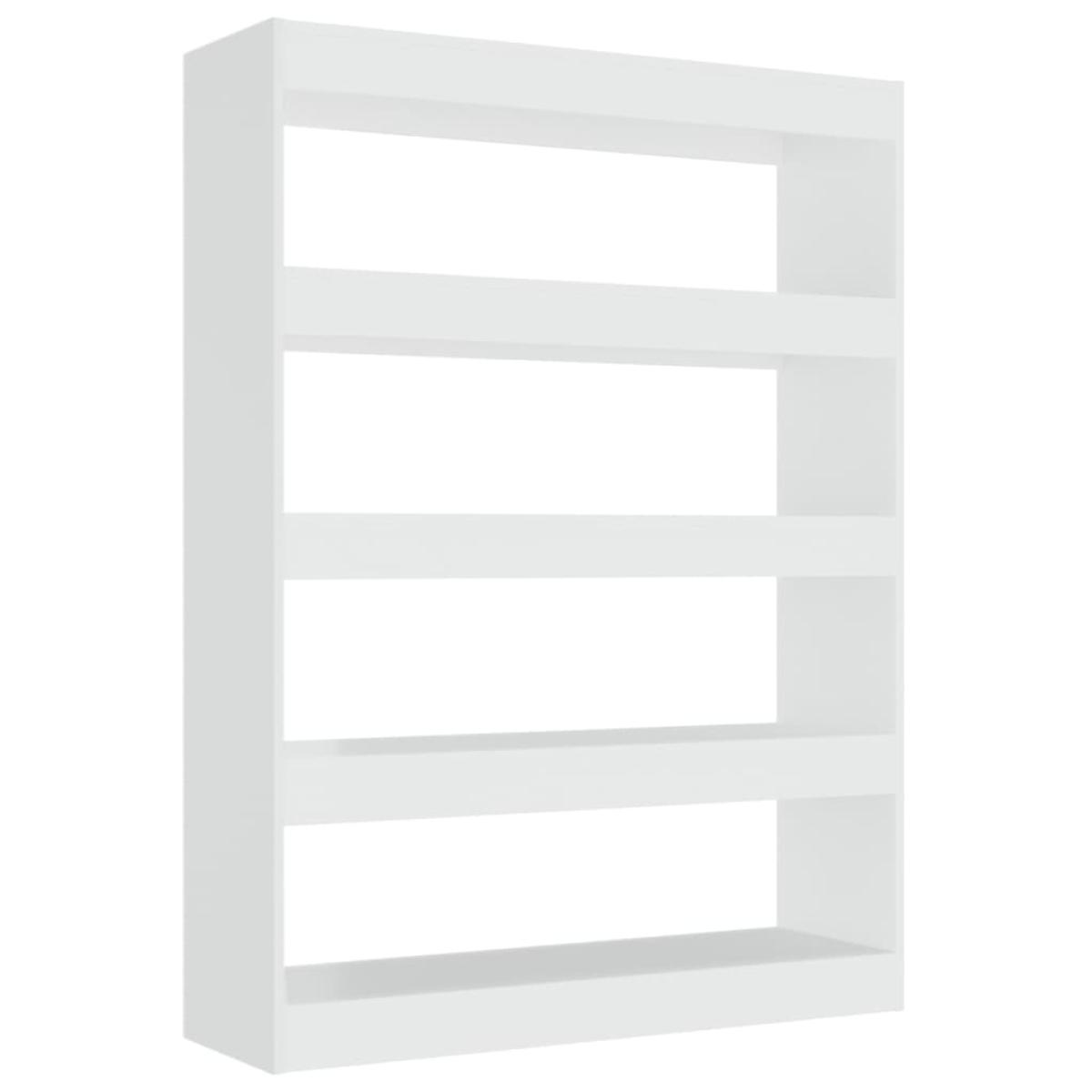 Estantería/divisor de espacios blanco brillante 100x30x135 cm