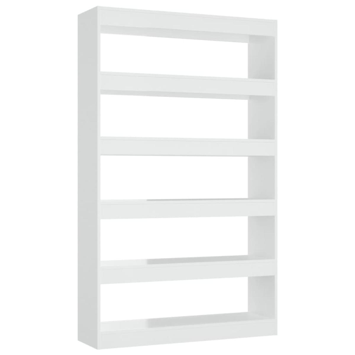 Estantería/divisor de espacios blanco brillante 100x30x166 cm