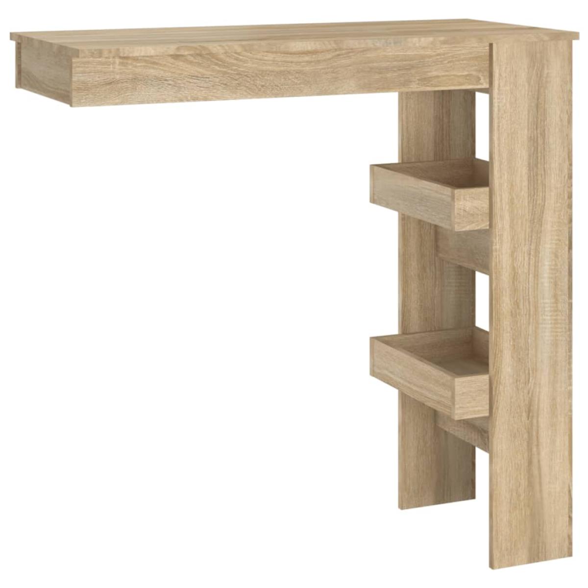 Mesa de bar de pared contrachapada roble Sonoma 102x45x103,5cm