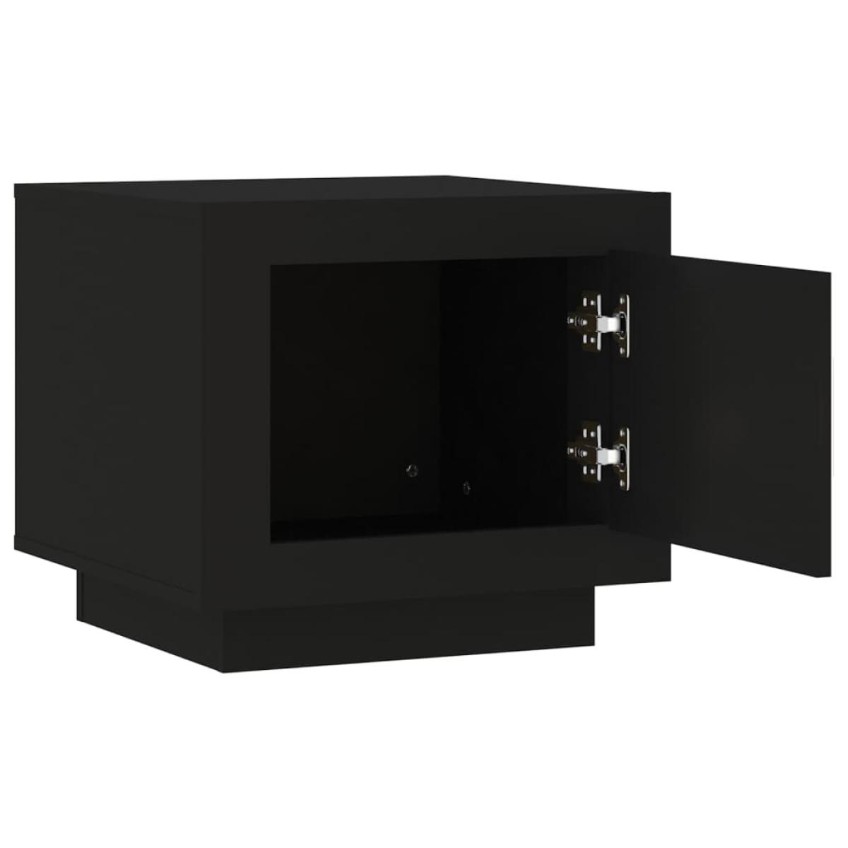 Mesa de centro madera contrachapada negra 51x50x45 cm