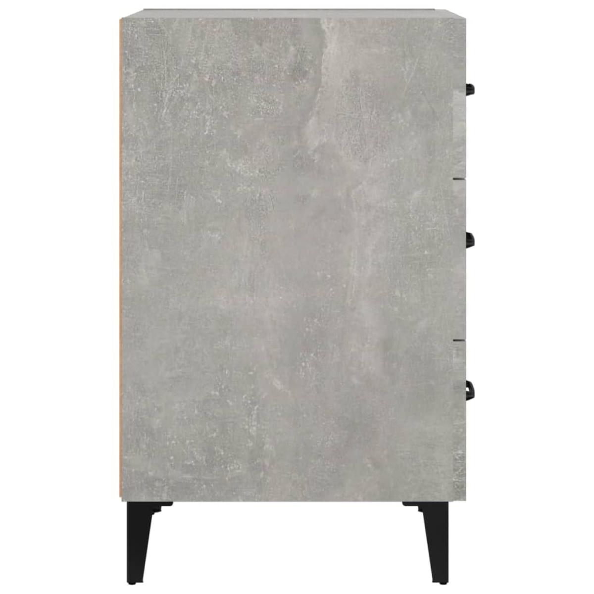 Mesita de noche madera contrachapada gris hormigón 40x40x66 cm