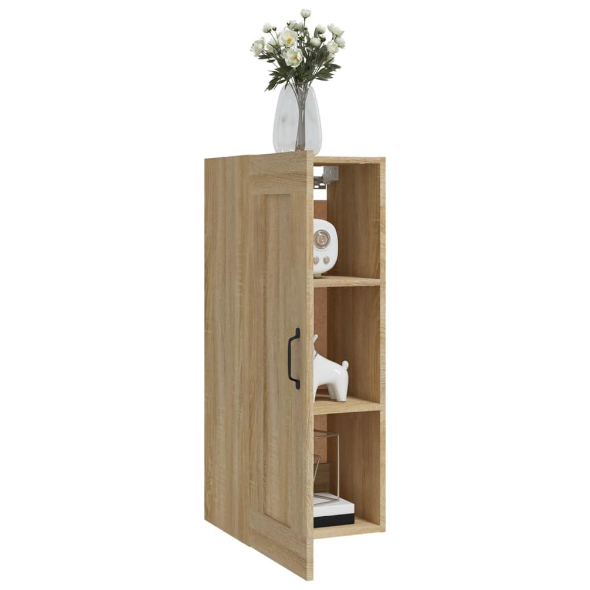 Armario colgante madera contrachapada color roble 35x34x90 cm