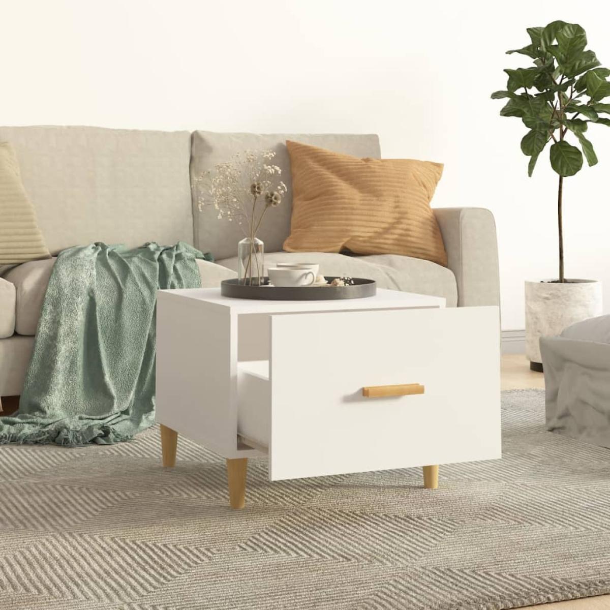 Mesas de centro 2 uds madera contrachapada blanco 50x50x40 cm