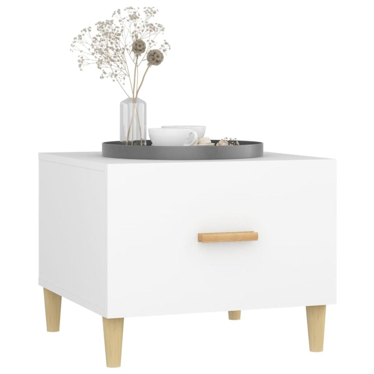 Mesas de centro 2 uds madera contrachapada blanco 50x50x40 cm