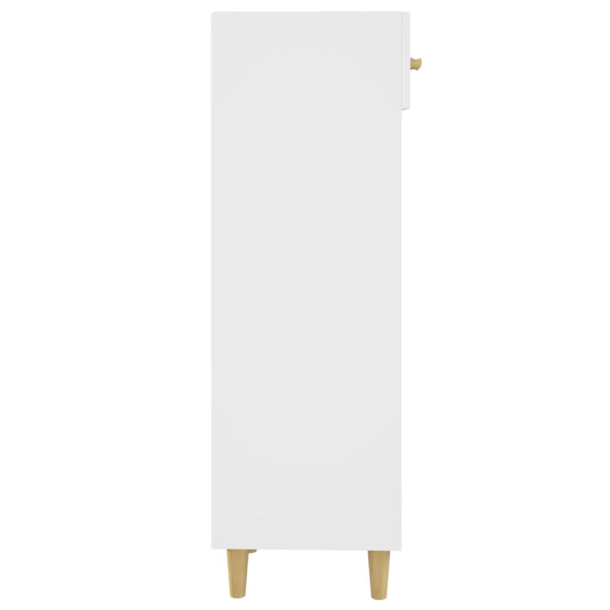 Mueble zapatero de madera contrachapada blanco 30x35x105 cm