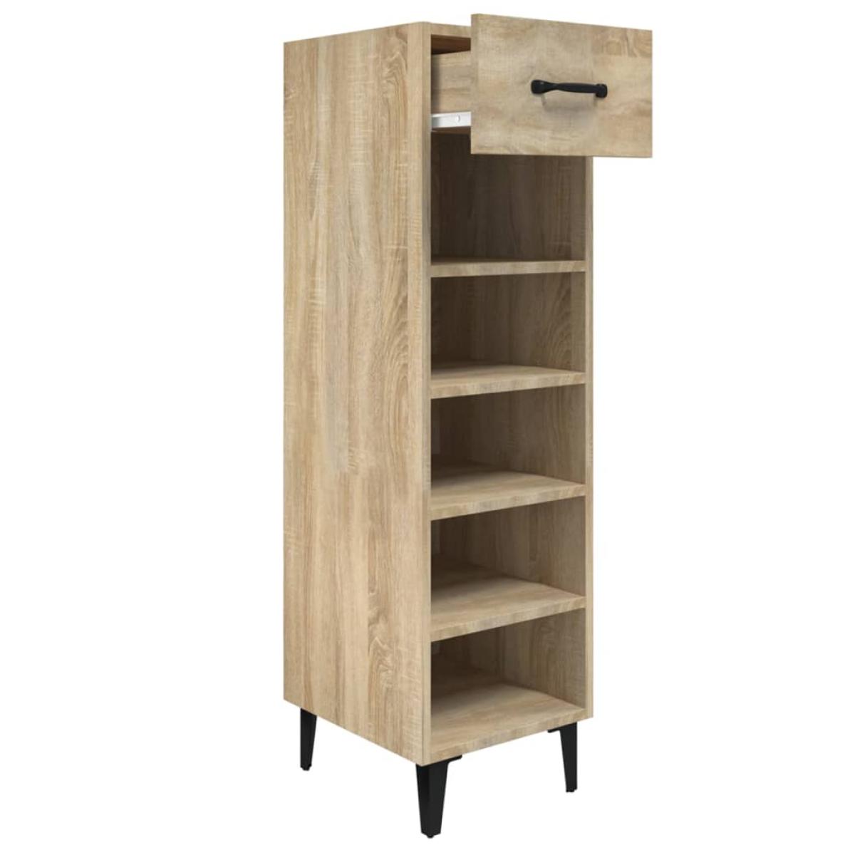 Mueble zapatero madera contrachapada roble Sonoma 30x35x105 cm