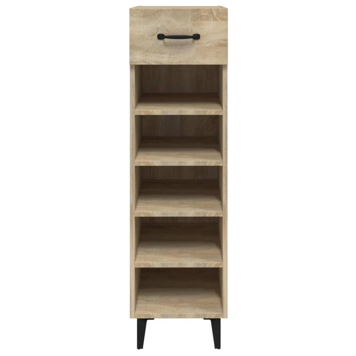 Mueble zapatero madera contrachapada roble Sonoma 30x35x105 cm