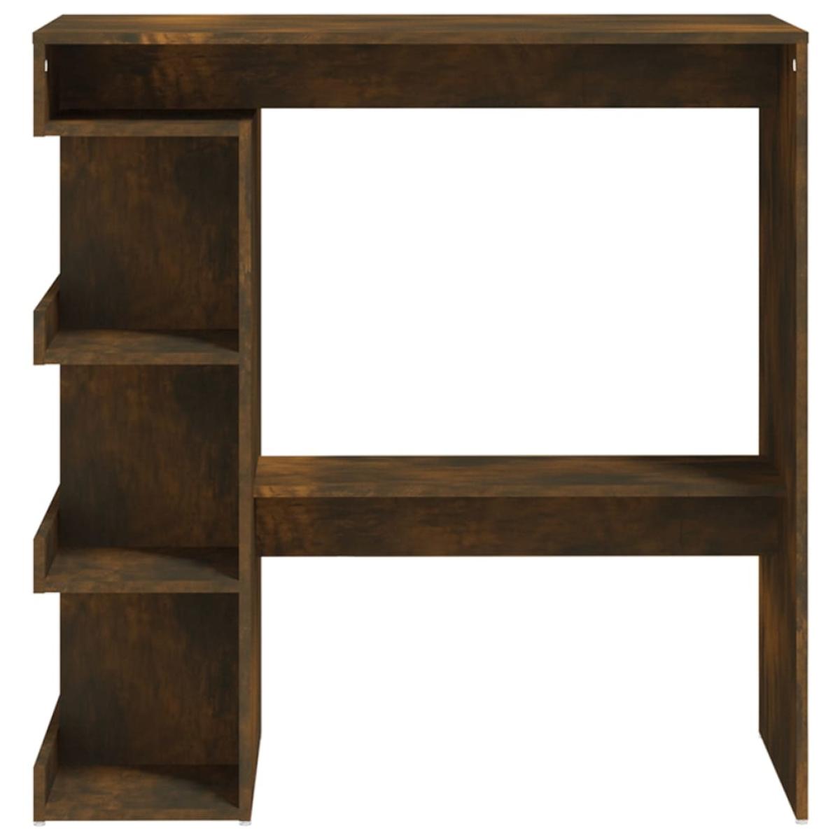 Mesa bar con estante aglomerado roble ahumado 100x50x101,5 cm