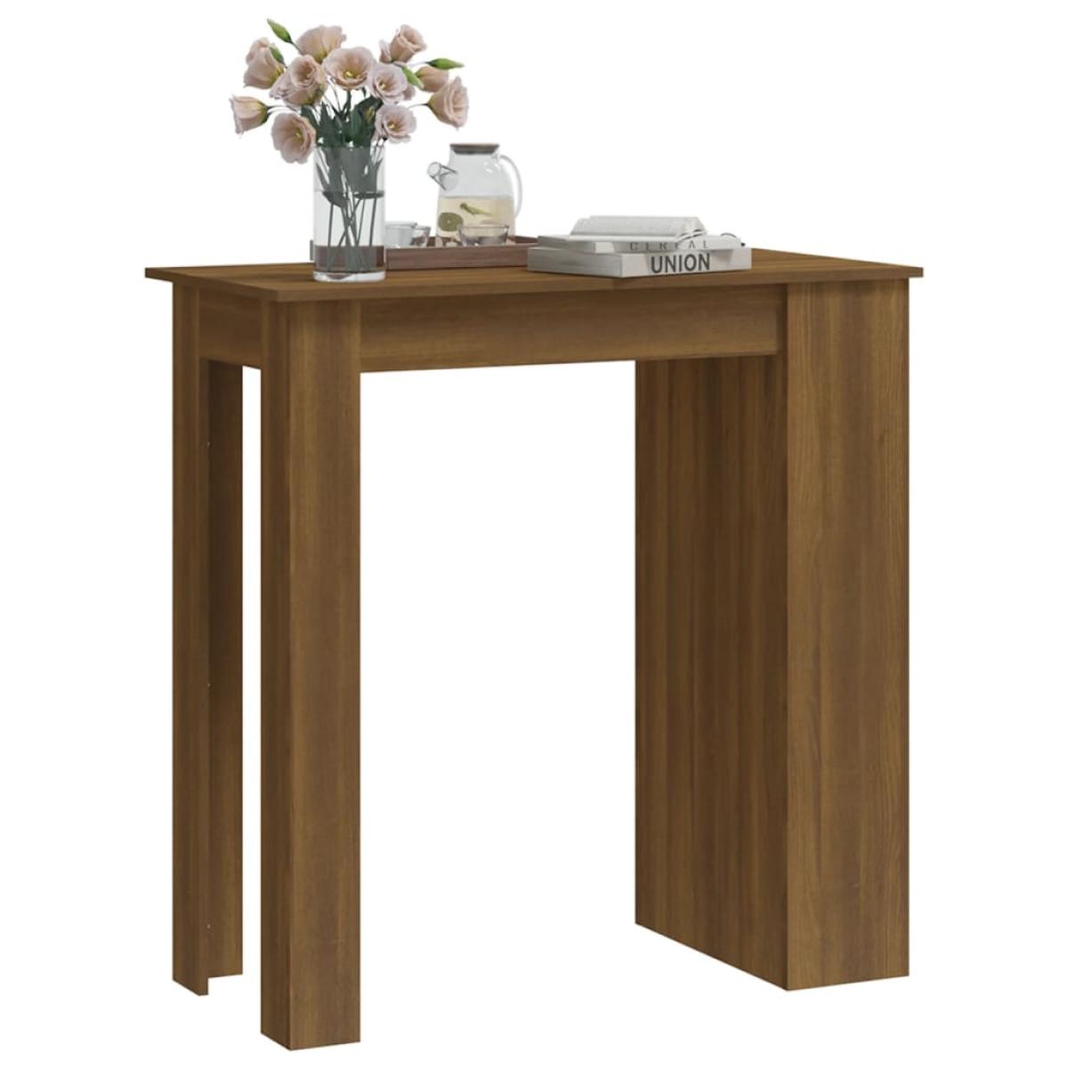 Mesa alta con estante contrachapada roble marrón 102x50x103,5cm