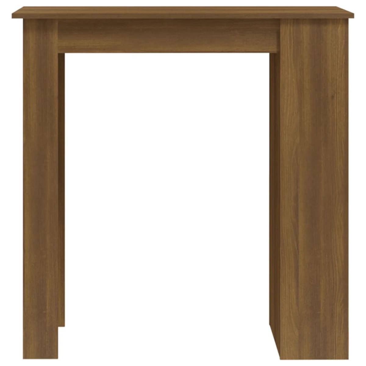 Mesa alta con estante contrachapada roble marrón 102x50x103,5cm