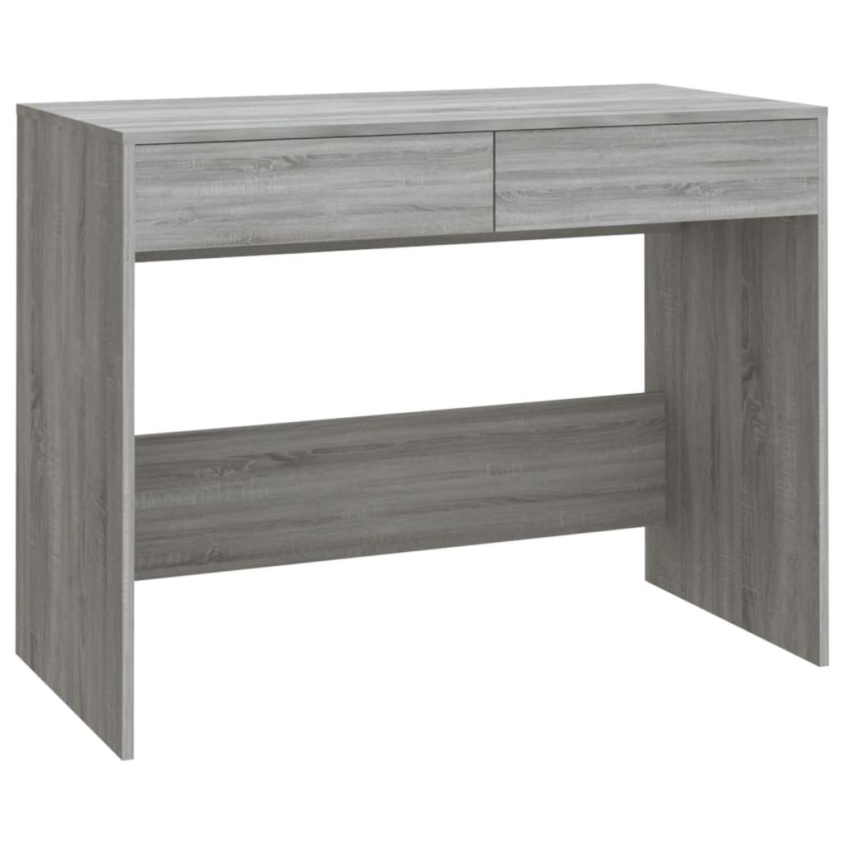 Escritorio de aglomerado color gris Sonoma 101x50x76,5 cm