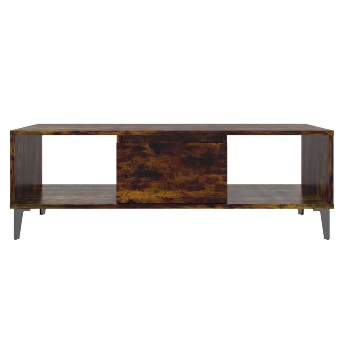 Mesa de centro de aglomerado color roble ahumado 103,5x60x35 cm