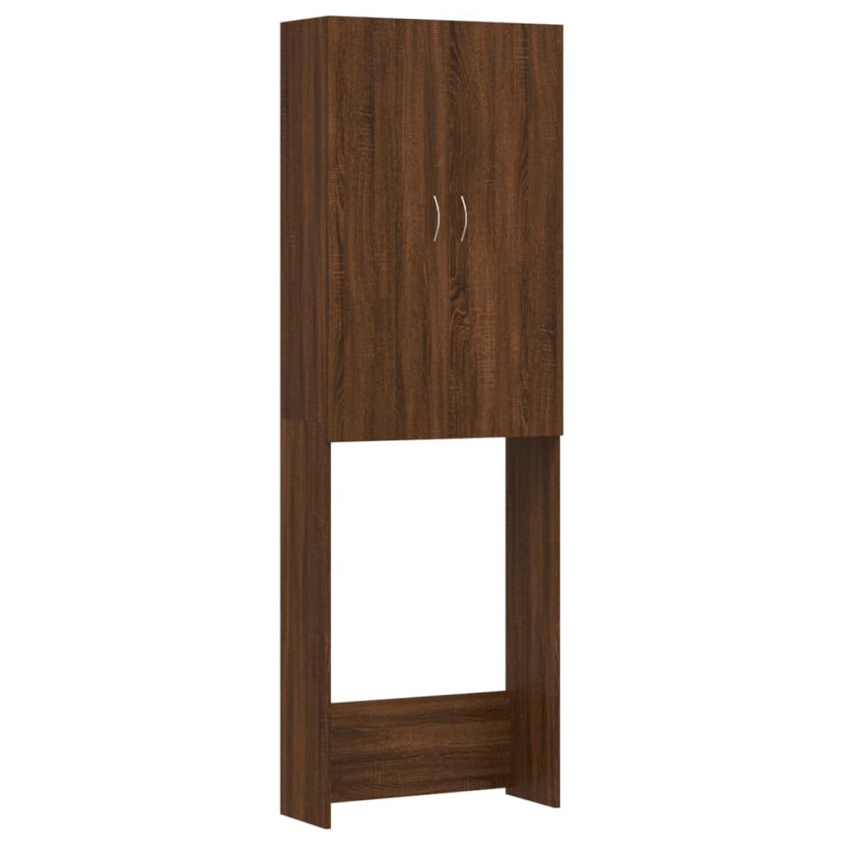 Armario de lavadora color roble marrón 64x25,5x190 cm