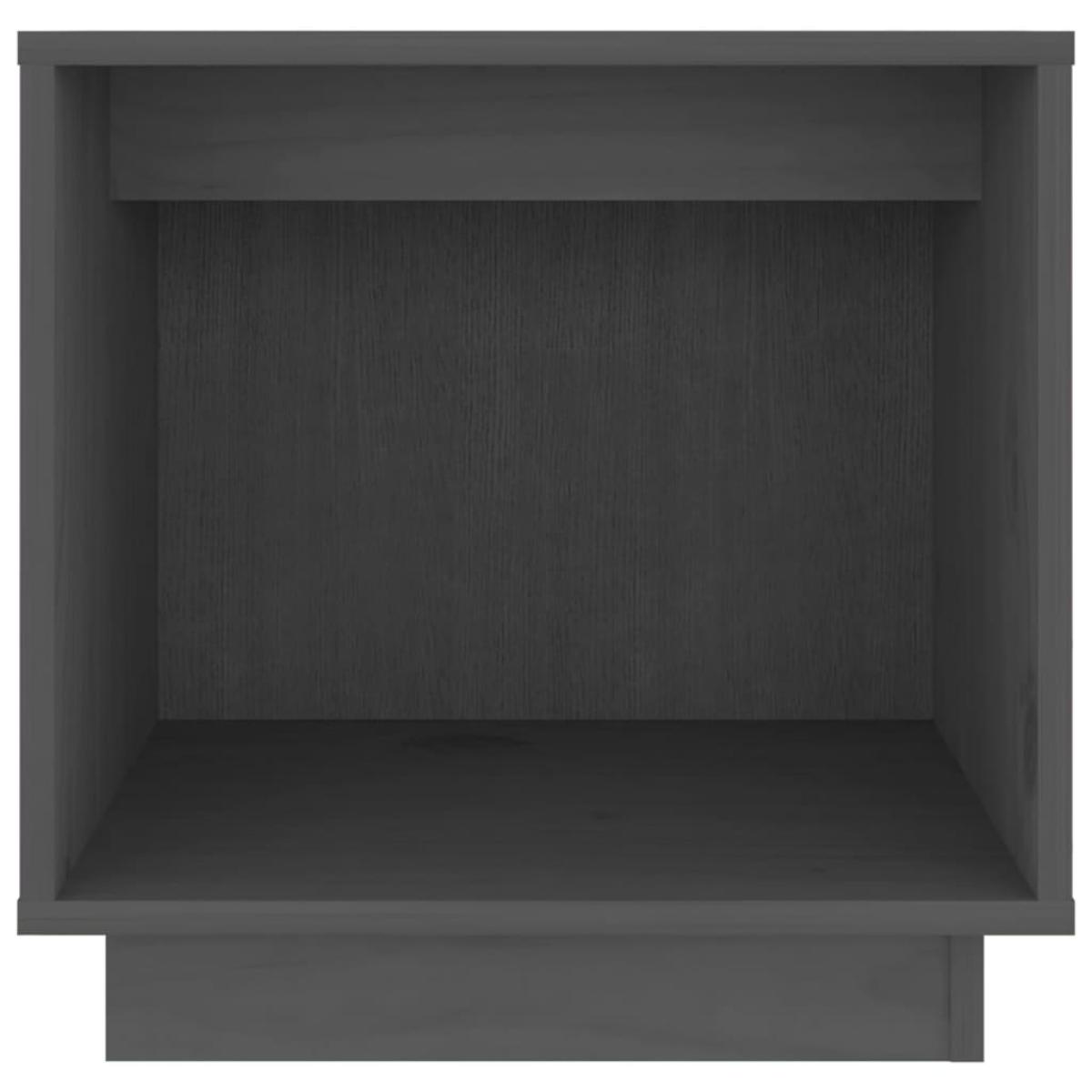 Mesitas de noche 2 uds madera maciza de pino gris 40x30x40 cm