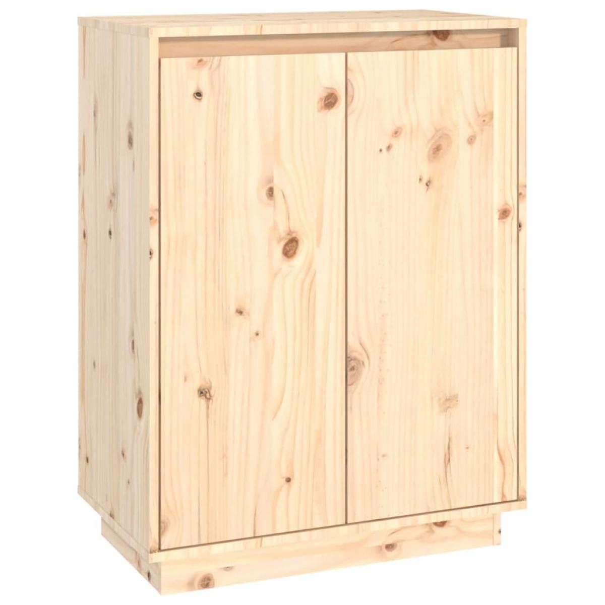 Armario zapatero de madera maciza de pino 60x35x80 cm