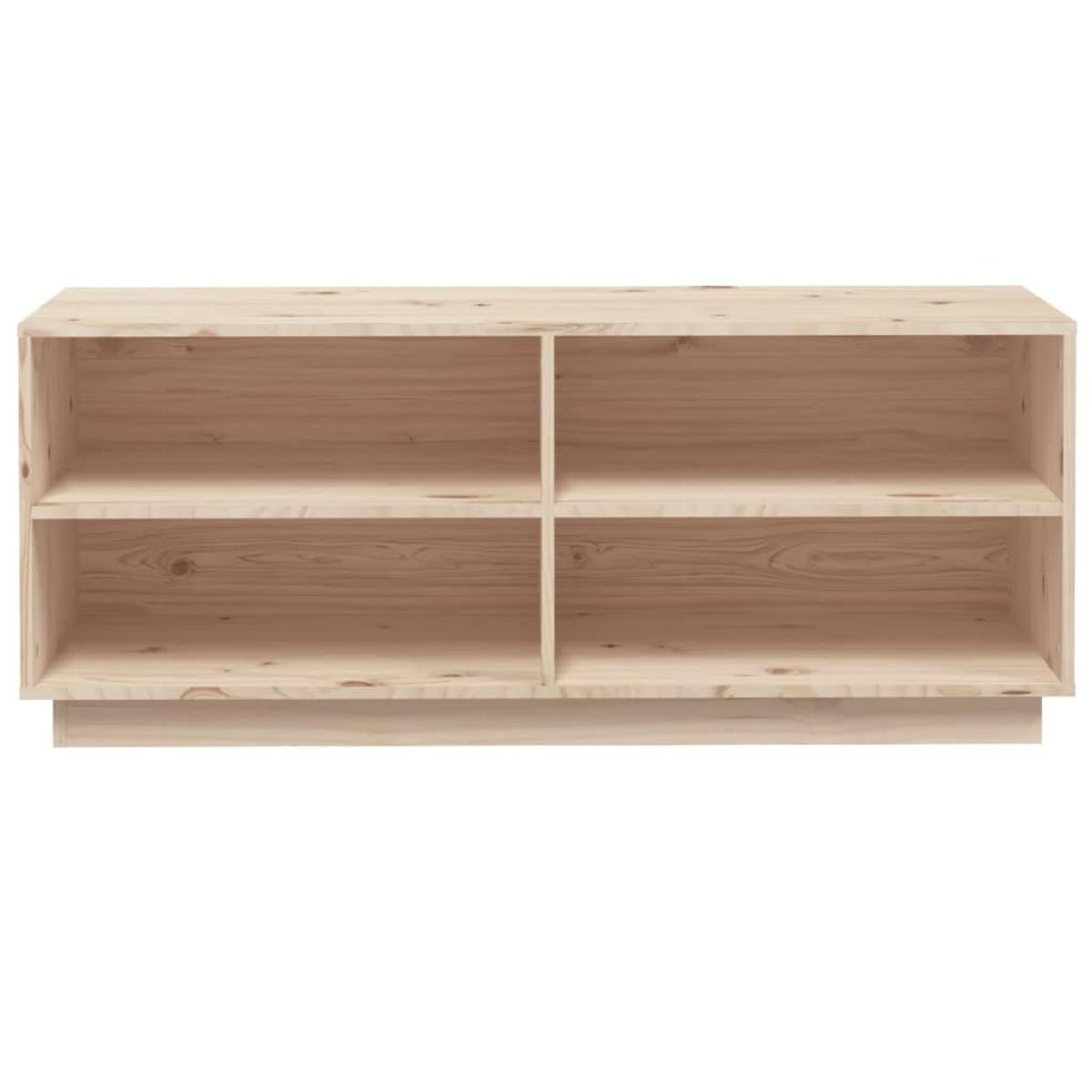Armario zapatero de madera maciza de pino 110x34x45 cm