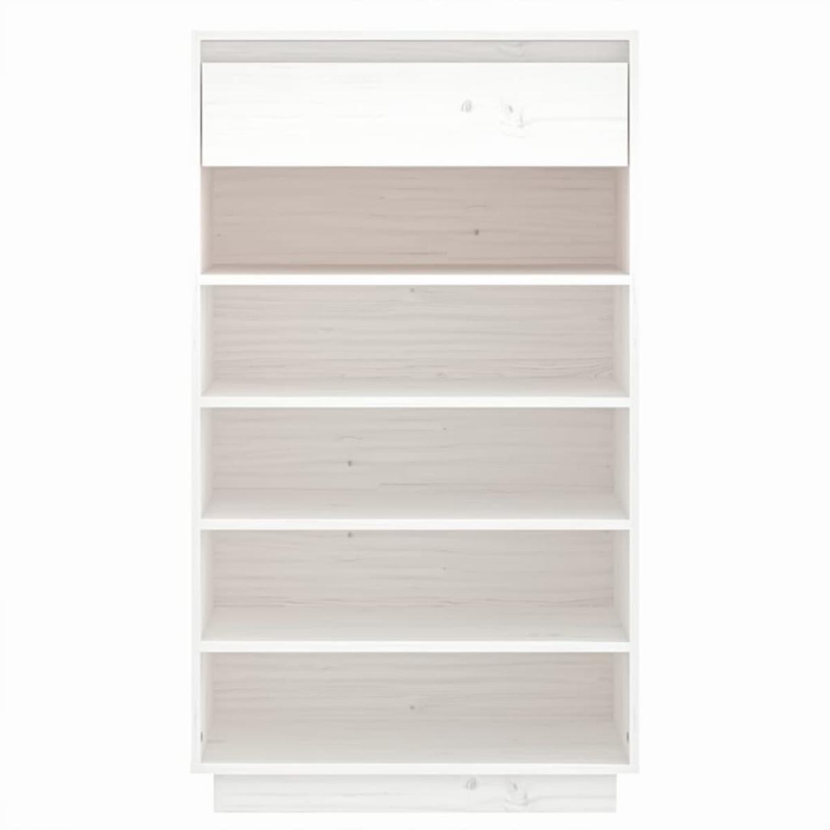 Armario zapatero de madera maciza de pino 60x34x105 cm
