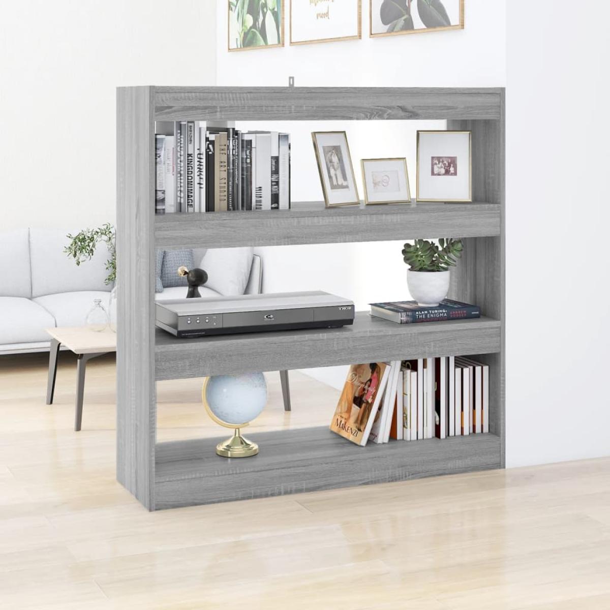 Estantería/divisor espacios gris Sonoma 100x30x103 cm