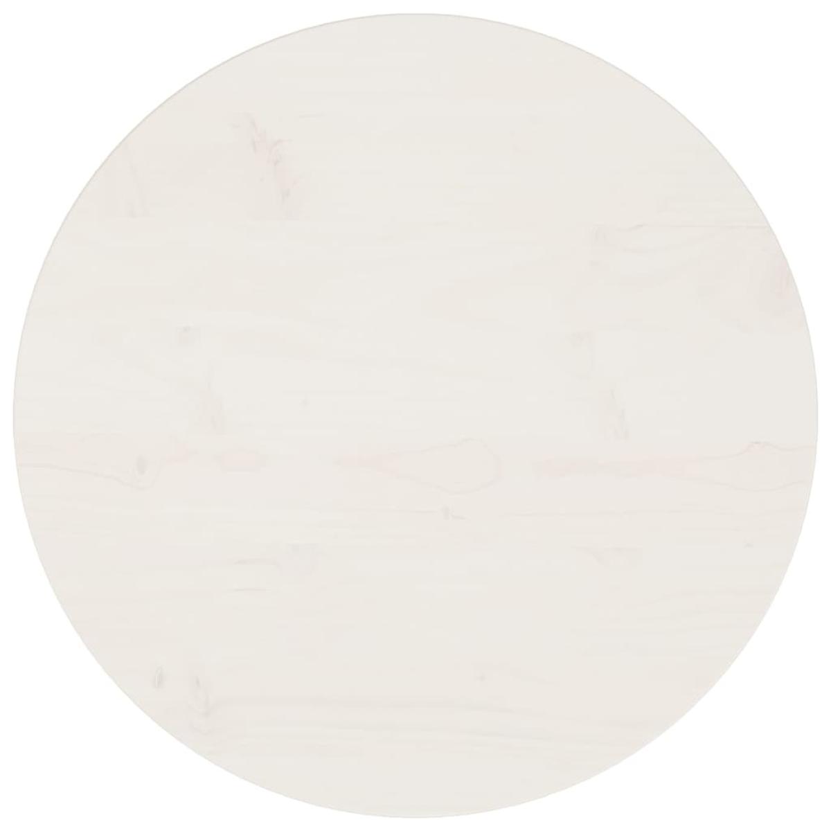 Superficie de mesa madera maciza de pino blanco Ø50x2,5 cm