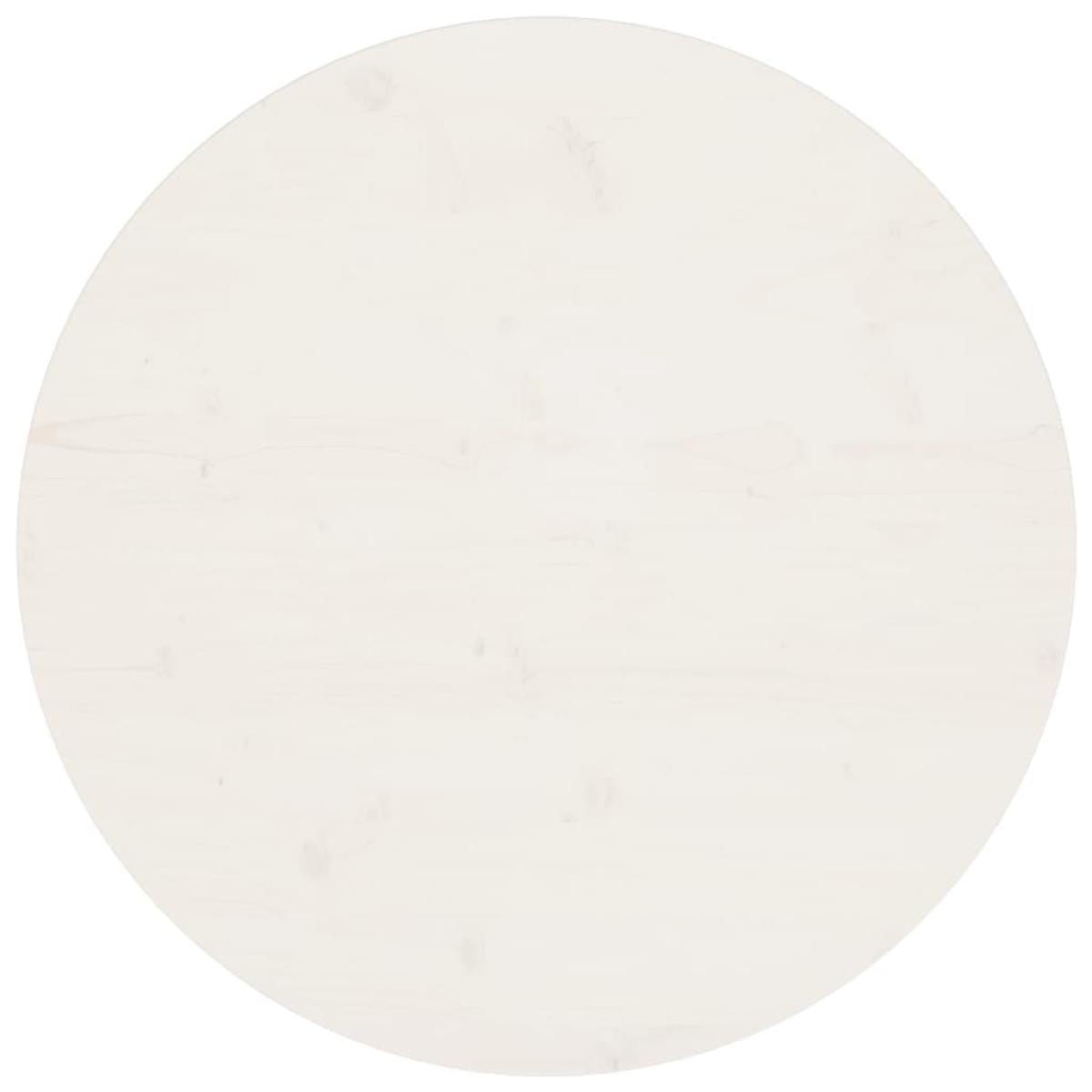 Superficie de mesa madera maciza de pino blanco Ø70x2,5 cm