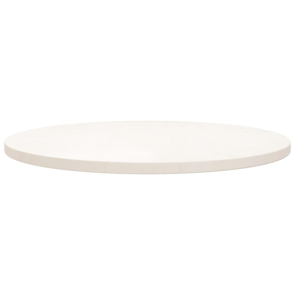 Superficie de mesa madera maciza de pino blanco Ø70x2,5 cm