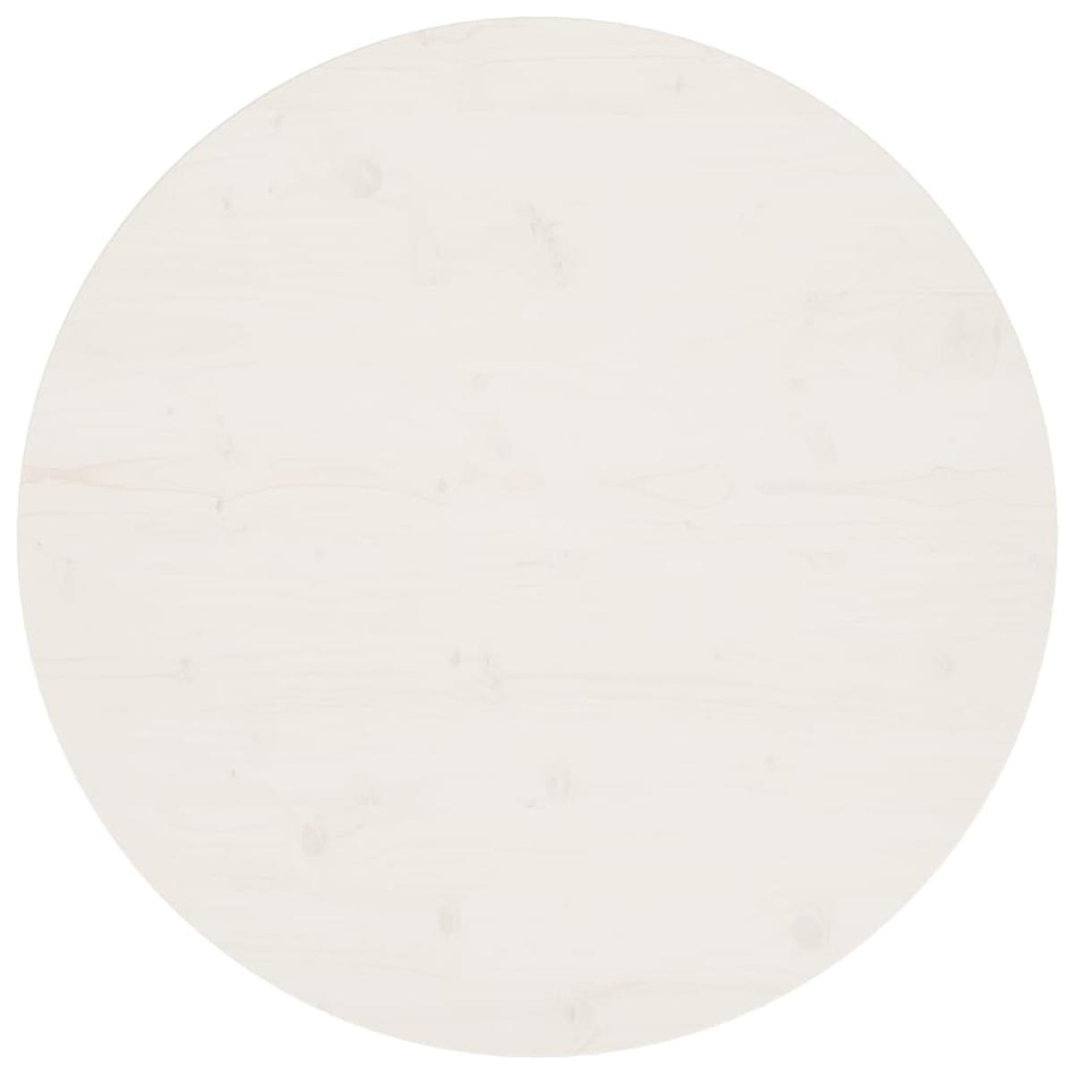 Superficie de mesa madera maciza de pino blanco Ø80x2,5 cm