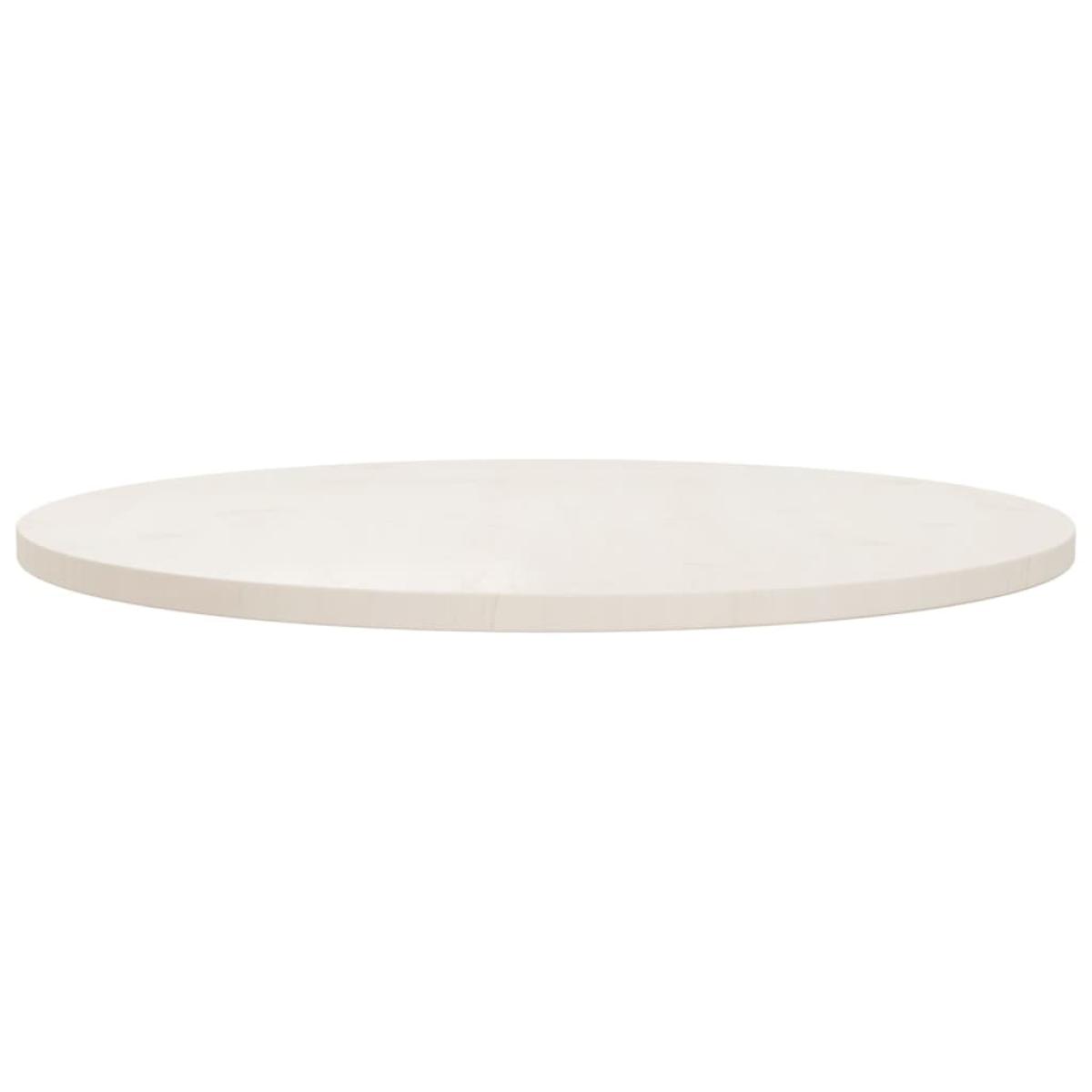Superficie de mesa madera maciza de pino blanco Ø80x2,5 cm