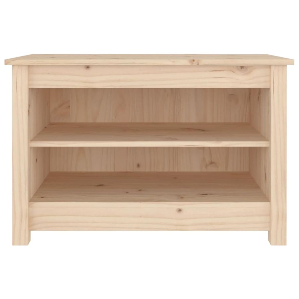 Banco zapatero de madera de pino maciza 70x38x45,5 cm