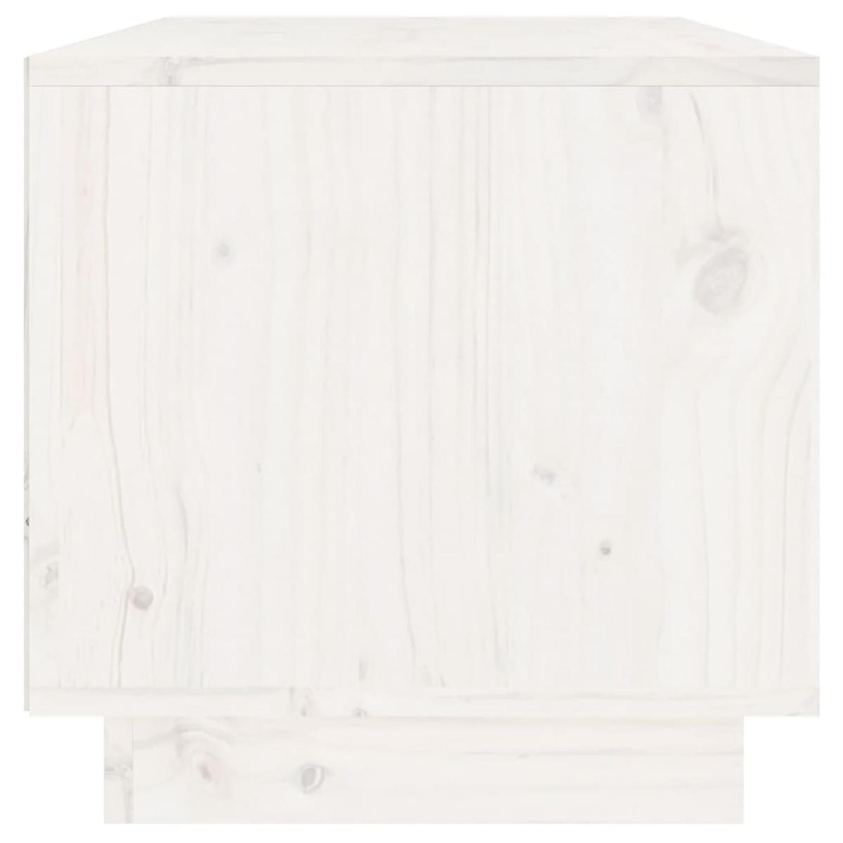 Mueble de TV de madera maciza de pino blanco 60x35x35 cm