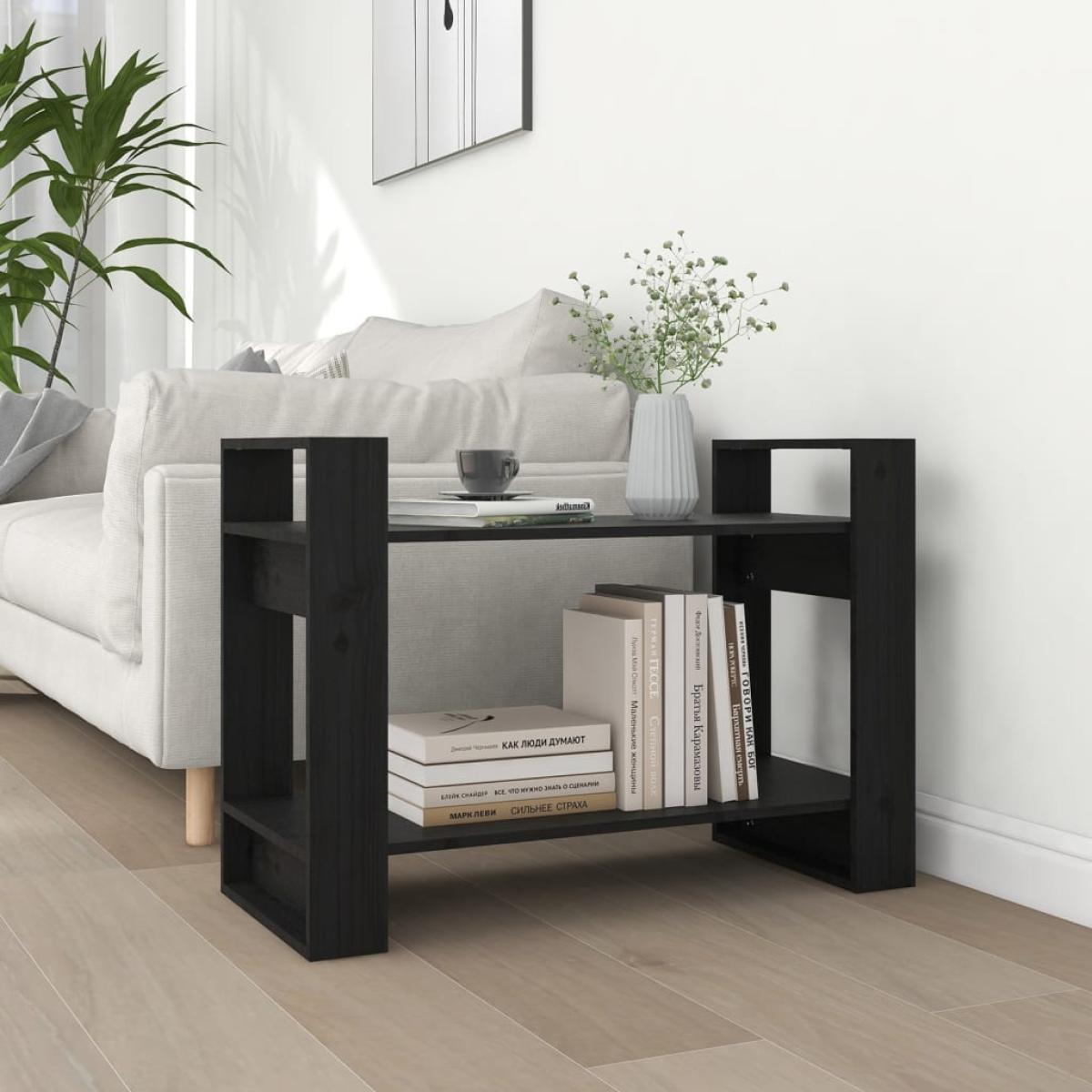 Estantería/divisor de espacios madera pino negro 80x35x56,5 cm