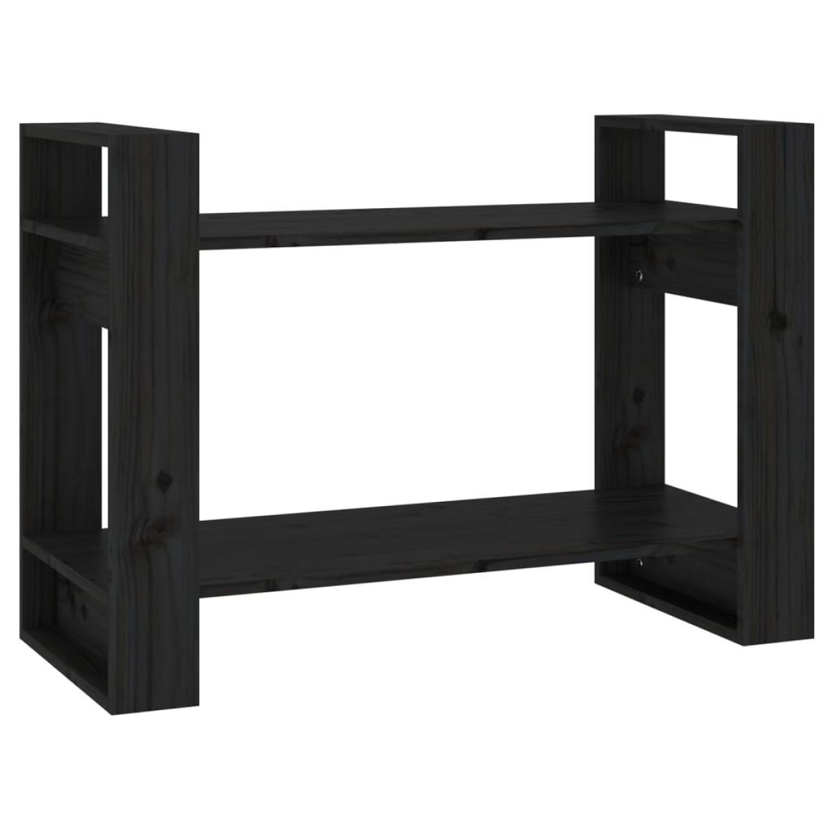 Estantería/divisor de espacios madera pino negro 80x35x56,5 cm