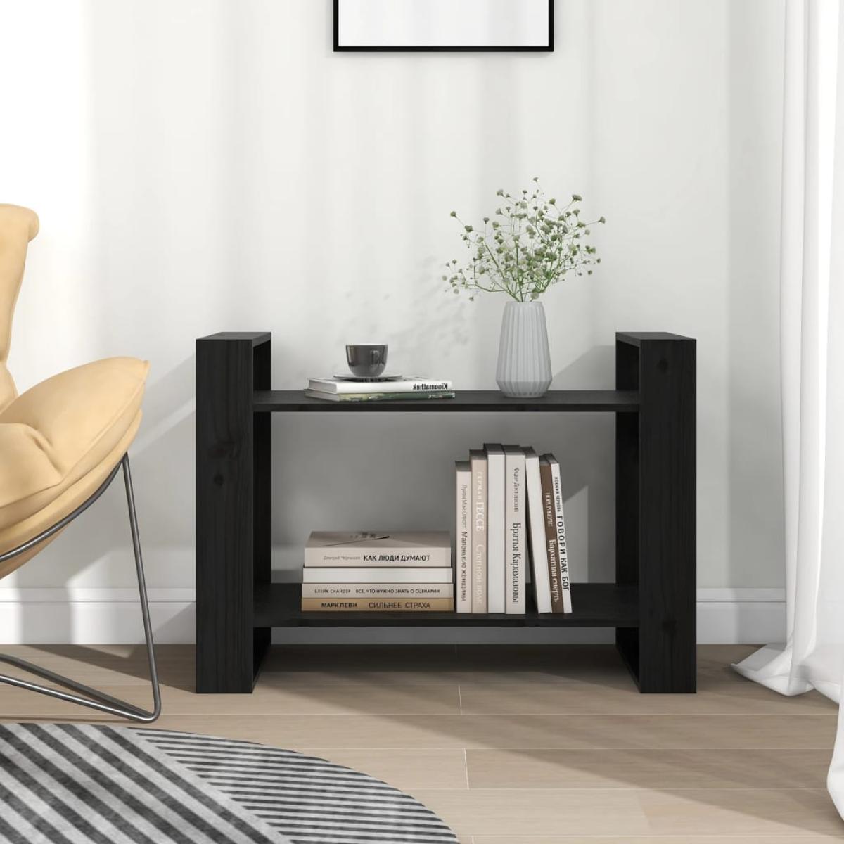 Estantería/divisor de espacios madera pino negro 80x35x56,5 cm