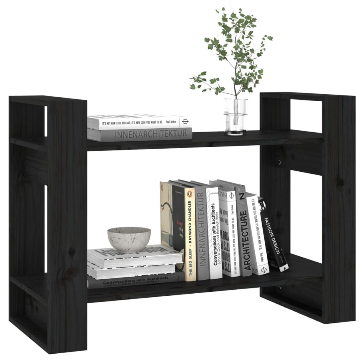Estantería/divisor de espacios madera pino negro 80x35x56,5 cm