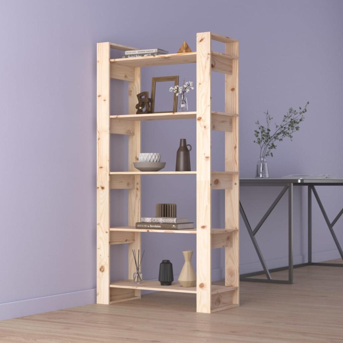 Estantería/divisor de espacios madera maciza 80x35x160 cm