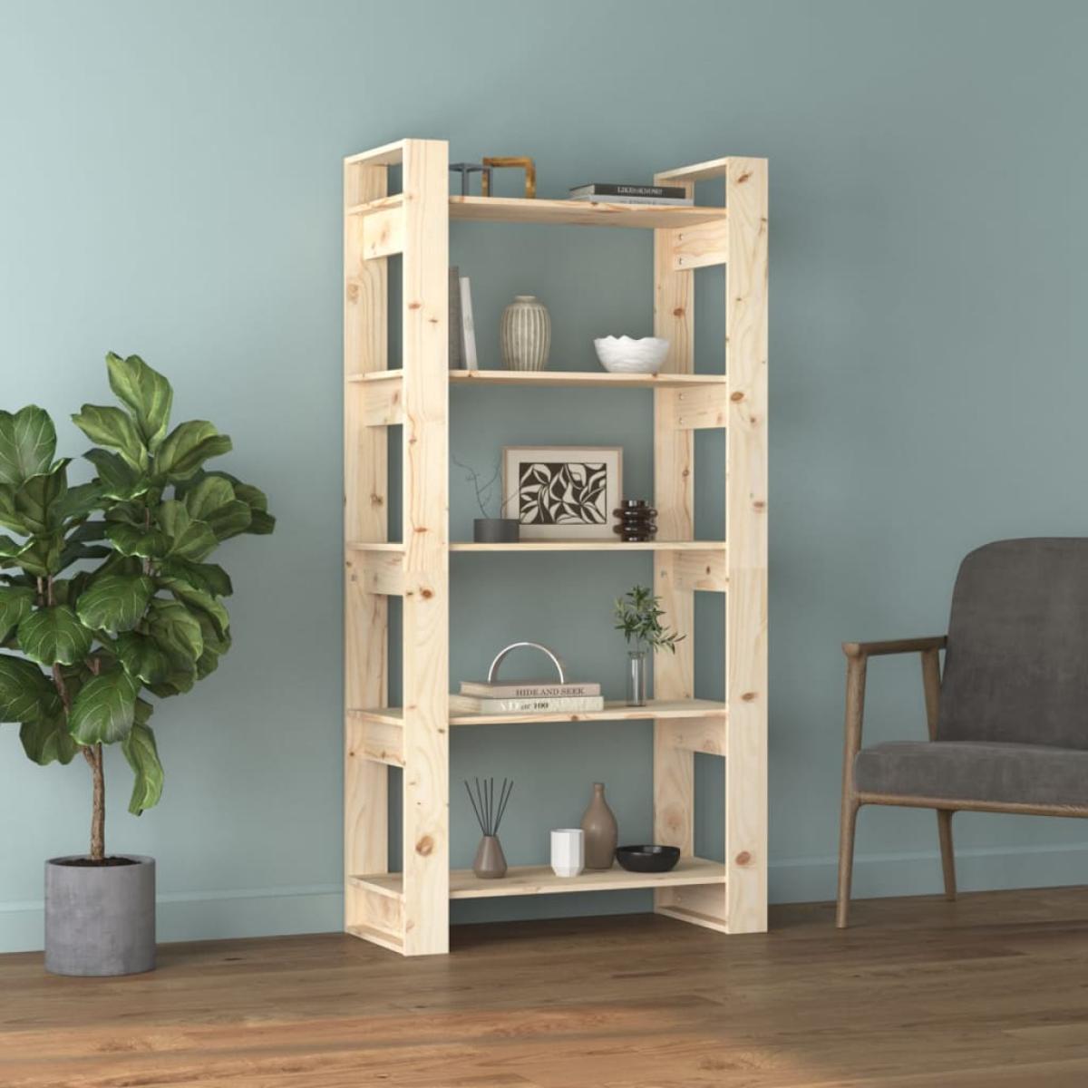 Estantería/divisor de espacios madera maciza 80x35x160 cm