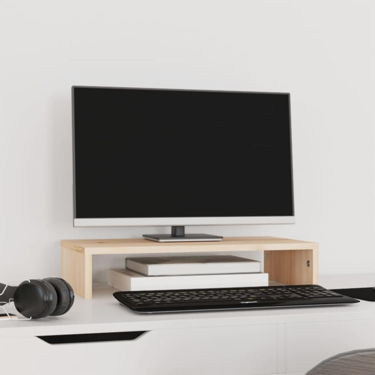 Soporte para monitor madera maciza de pino 50x27x10 cm
