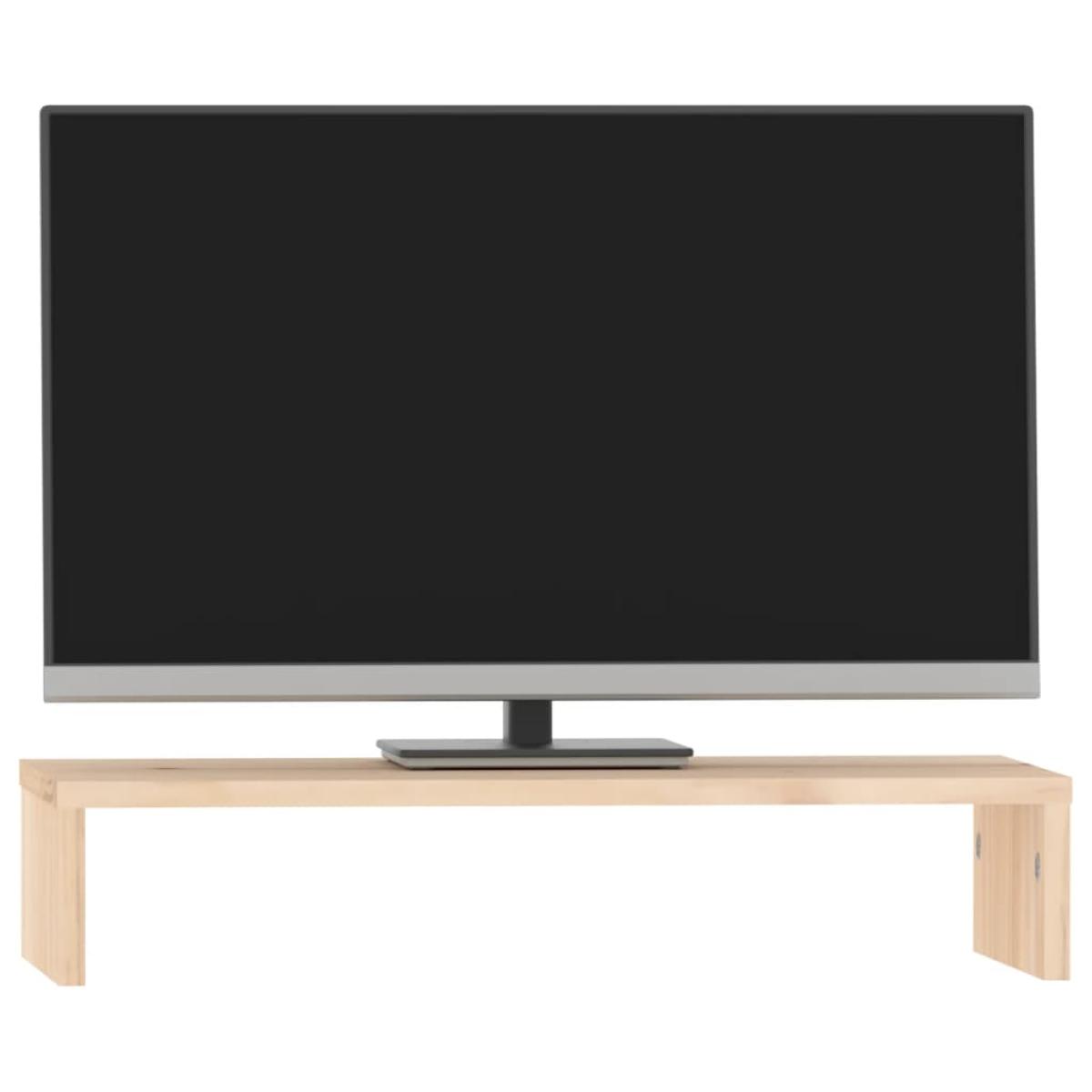 Soporte para monitor madera maciza de pino 50x27x10 cm