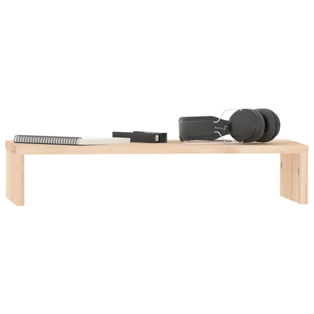 Soporte para monitor madera maciza de pino 50x27x10 cm