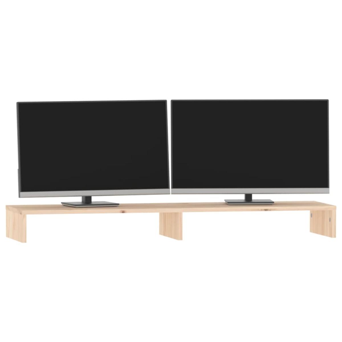Soporte para monitor madera maciza de pino 100x27x10 cm