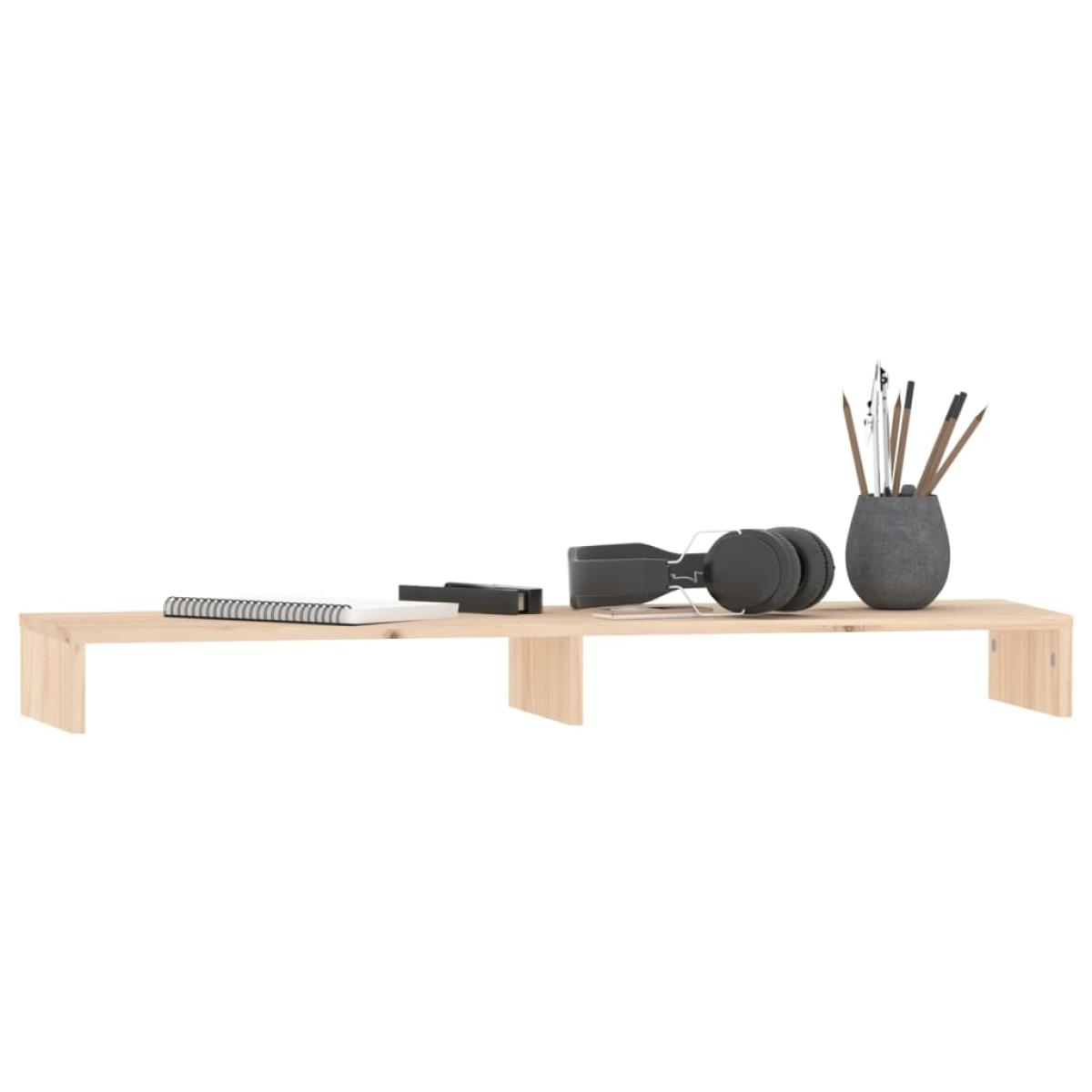 Soporte para monitor madera maciza de pino 100x27x10 cm