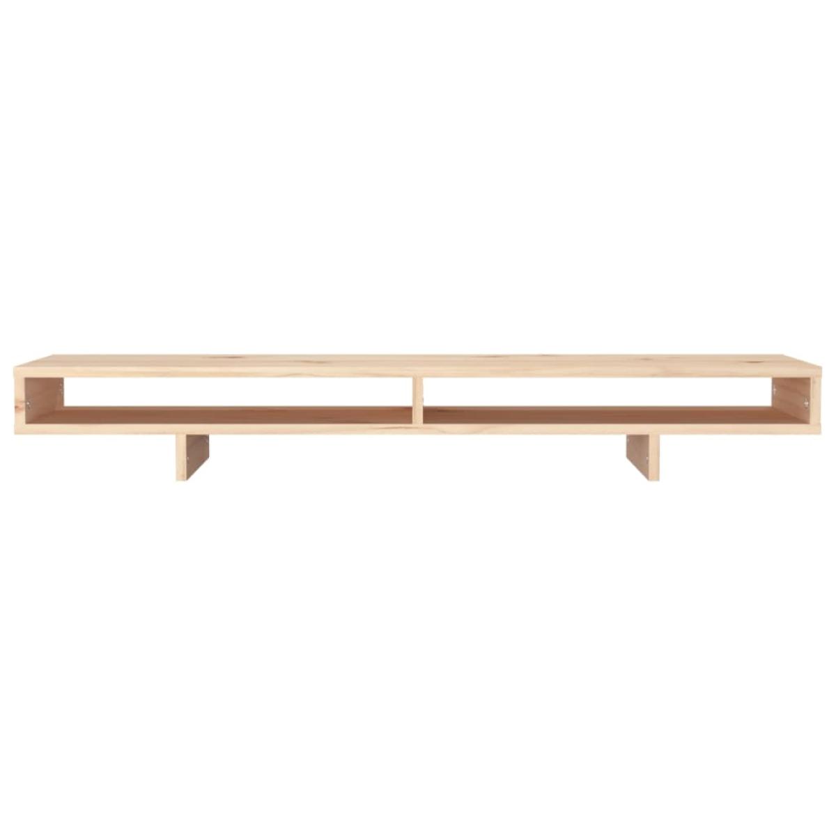 Soporte para monitor madera maciza de pino 100x27x14 cm