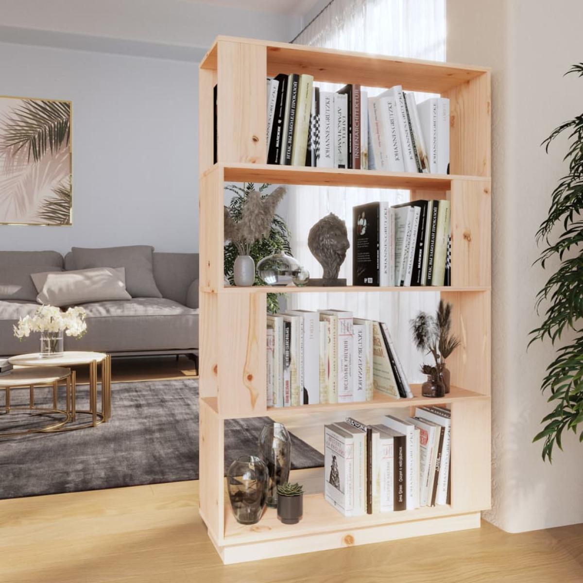Estantería/divisor de espacios madera maciza pino 80x25x132 cm
