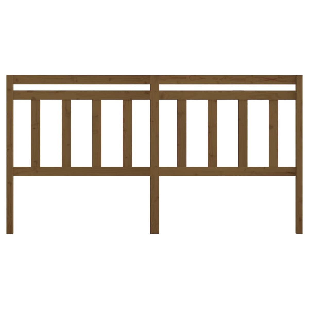 Cabecero de cama madera maciza de pino marrón miel 206x4x100 cm