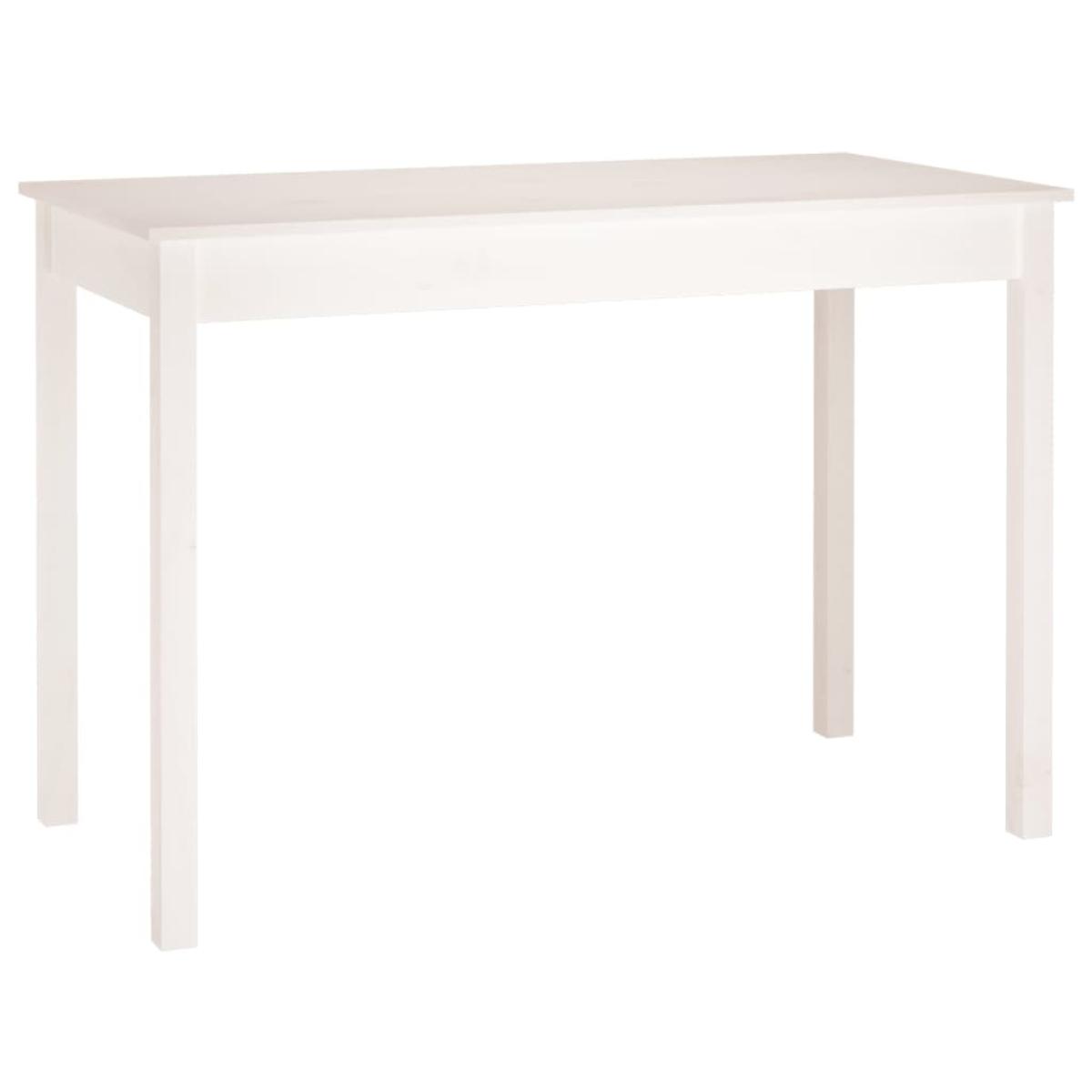 Mesa de comedor madera maciza de pino blanca 110x55x75 cm
