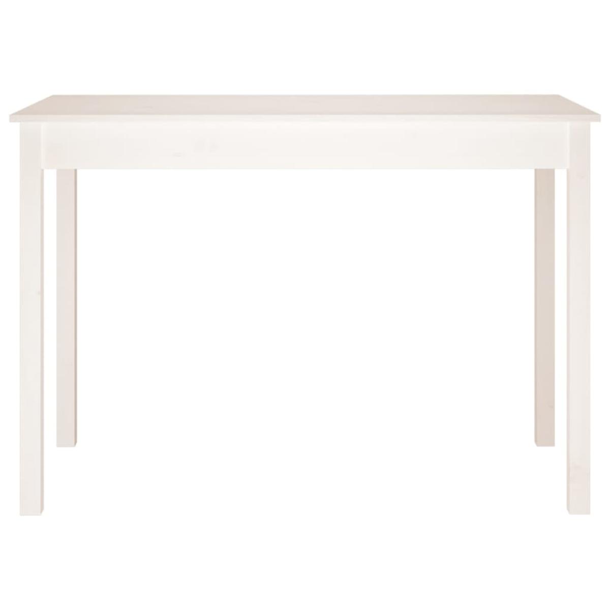 Mesa de comedor madera maciza de pino blanca 110x55x75 cm