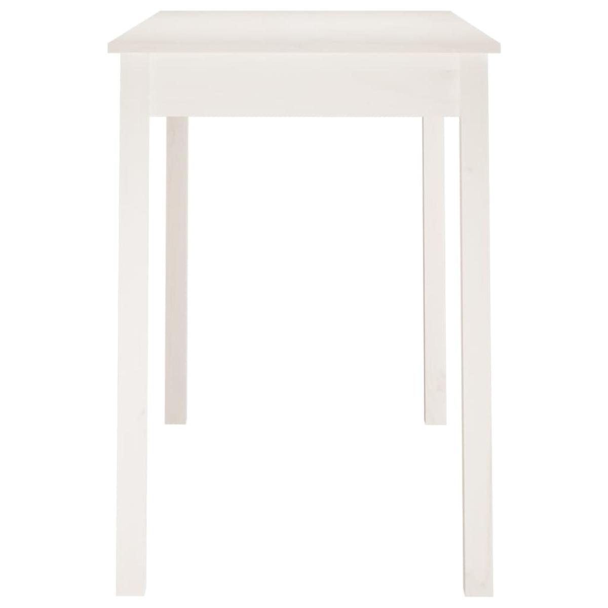 Mesa de comedor madera maciza de pino blanca 110x55x75 cm